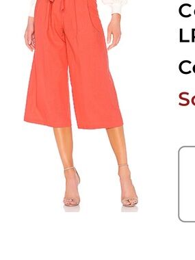 LPA Coral Wide-Leg Cropped Paperbag Pants